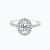 1.50 CT Oval Halo CVD F/VS2 Diamond Engagement Ring