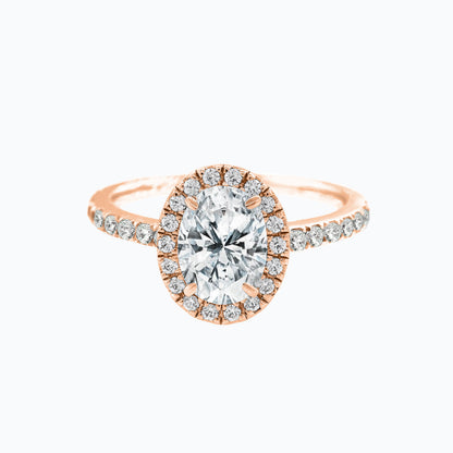 1.50 CT Oval Halo CVD F/VS2 Diamond Engagement Ring