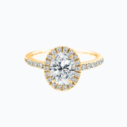 1.50 CT Oval Halo CVD F/VS2 Diamond Engagement Ring