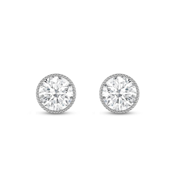 2.0Ct Round Cut Moissanite Vintage Diamond Stud Earrings for Her