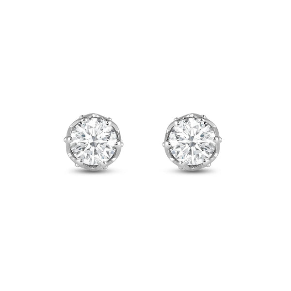 Round Cut Moissanite Vintage Diamond Stud Earrings for Her