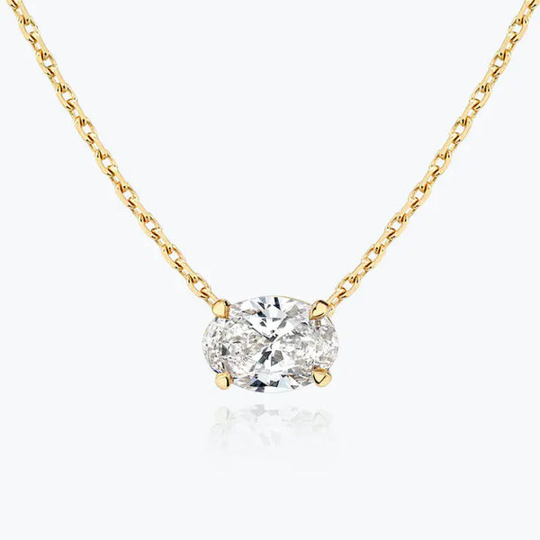 0.25-1.0ct Oval Cut Moissanite Solitaire Necklace