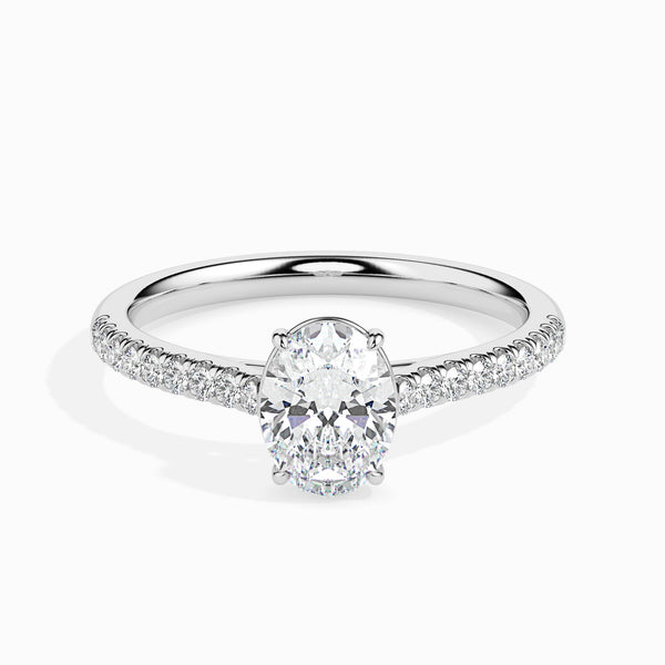 1 CT Oval Solitaire CVD F/VS Diamond Engagement Ring