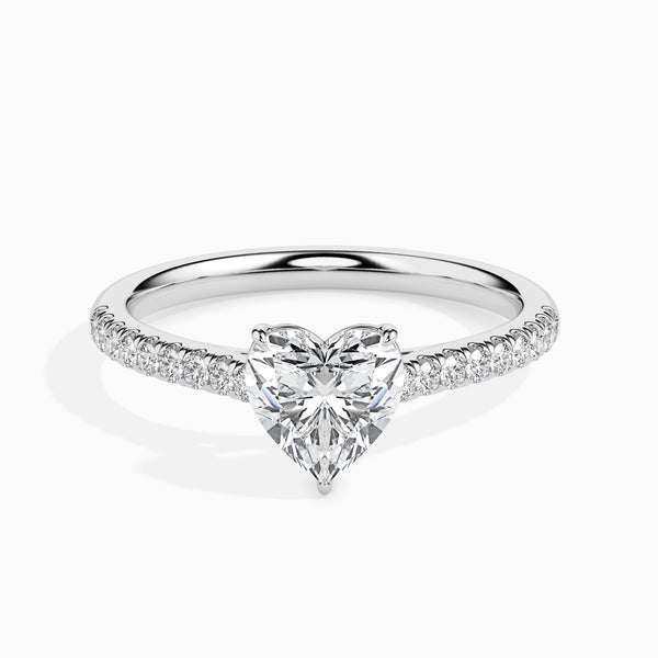 1 CT Heart Solitaire CVD F/VS Diamond Engagement Ring