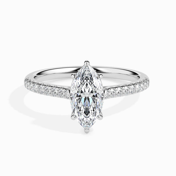 1.0 CT Marquise Solitaire CVD F/VS Diamond Engagement Ring