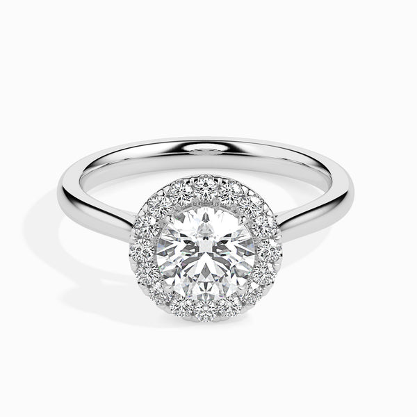 1 CT Round Halo CVD F/VS Diamond Engagement Ring