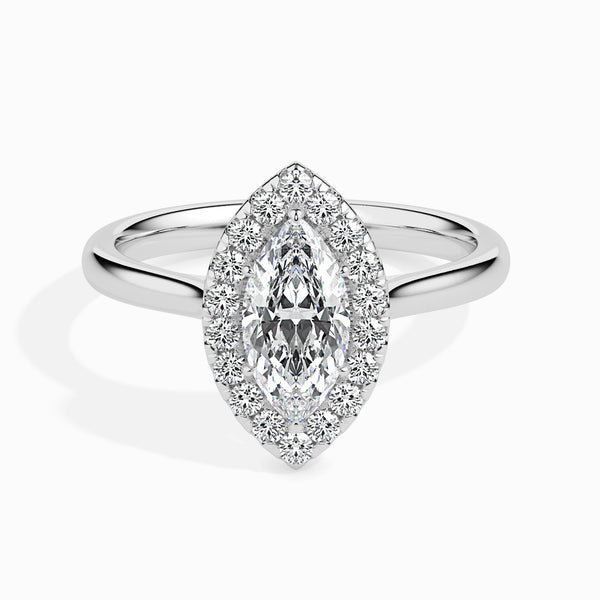1 CT Marquise Halo CVD F/VS Diamond Engagement Ring