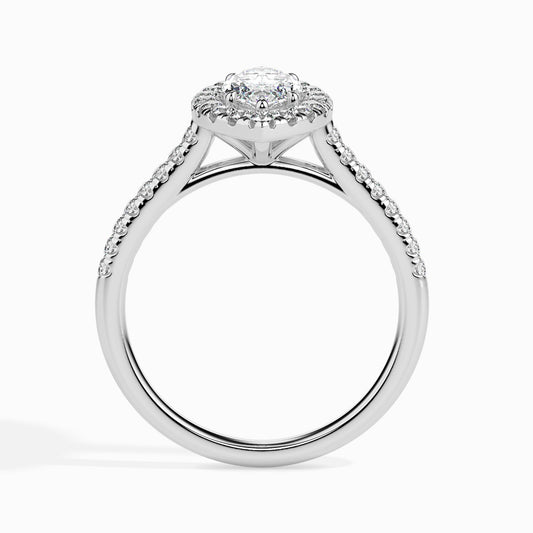 1 CT Marquise Halo CVD F/VS Diamond Engagement Ring