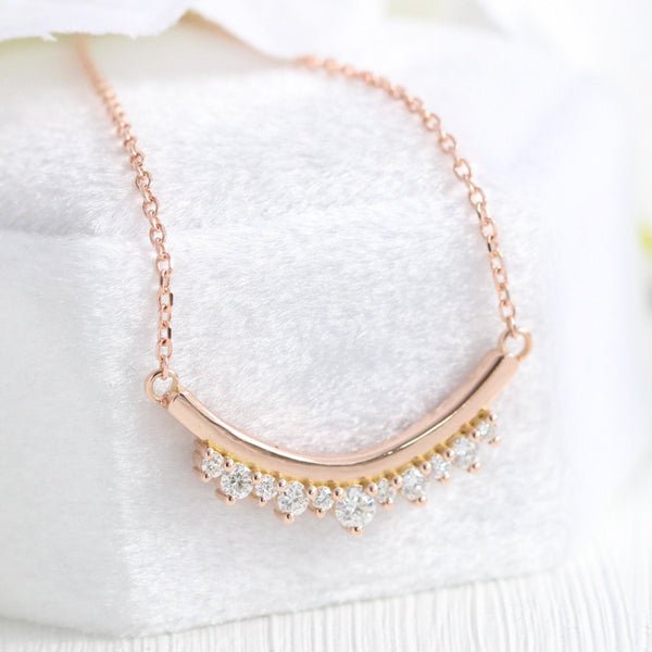 U Shaped Diamond Necklace For Women