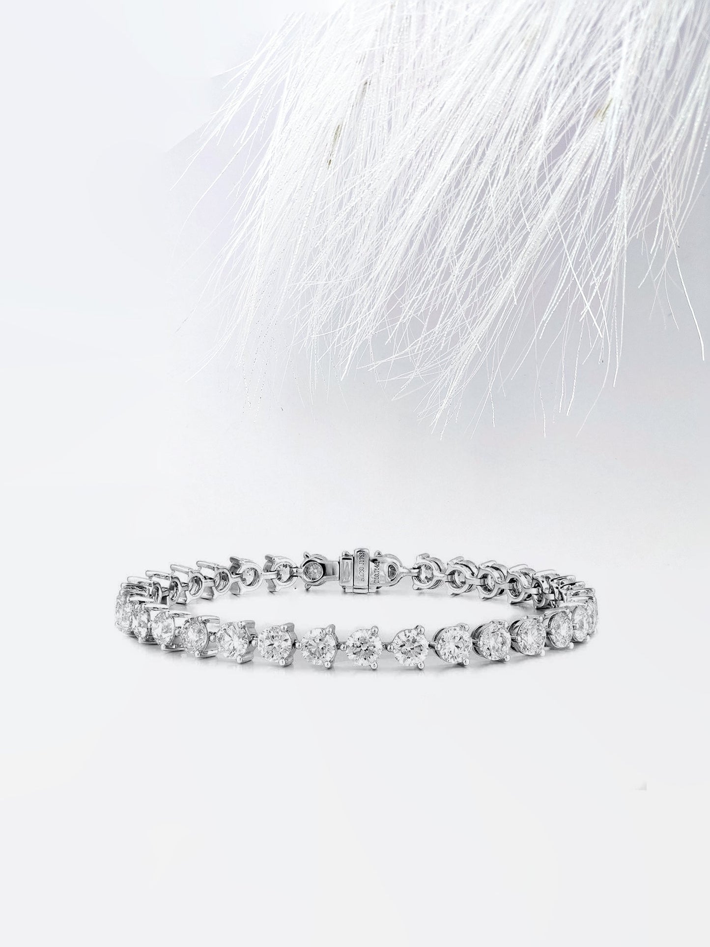 round moissanite diamond tennis bracelet for women in white gold