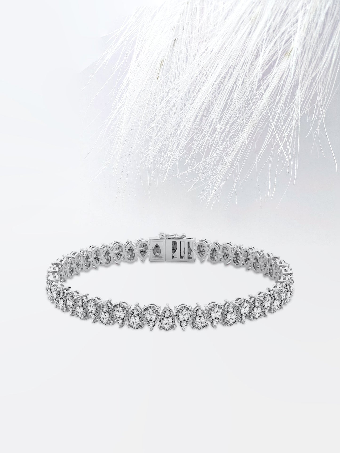 pear cut moissanite diamond tennis bracelet 14k solid gold