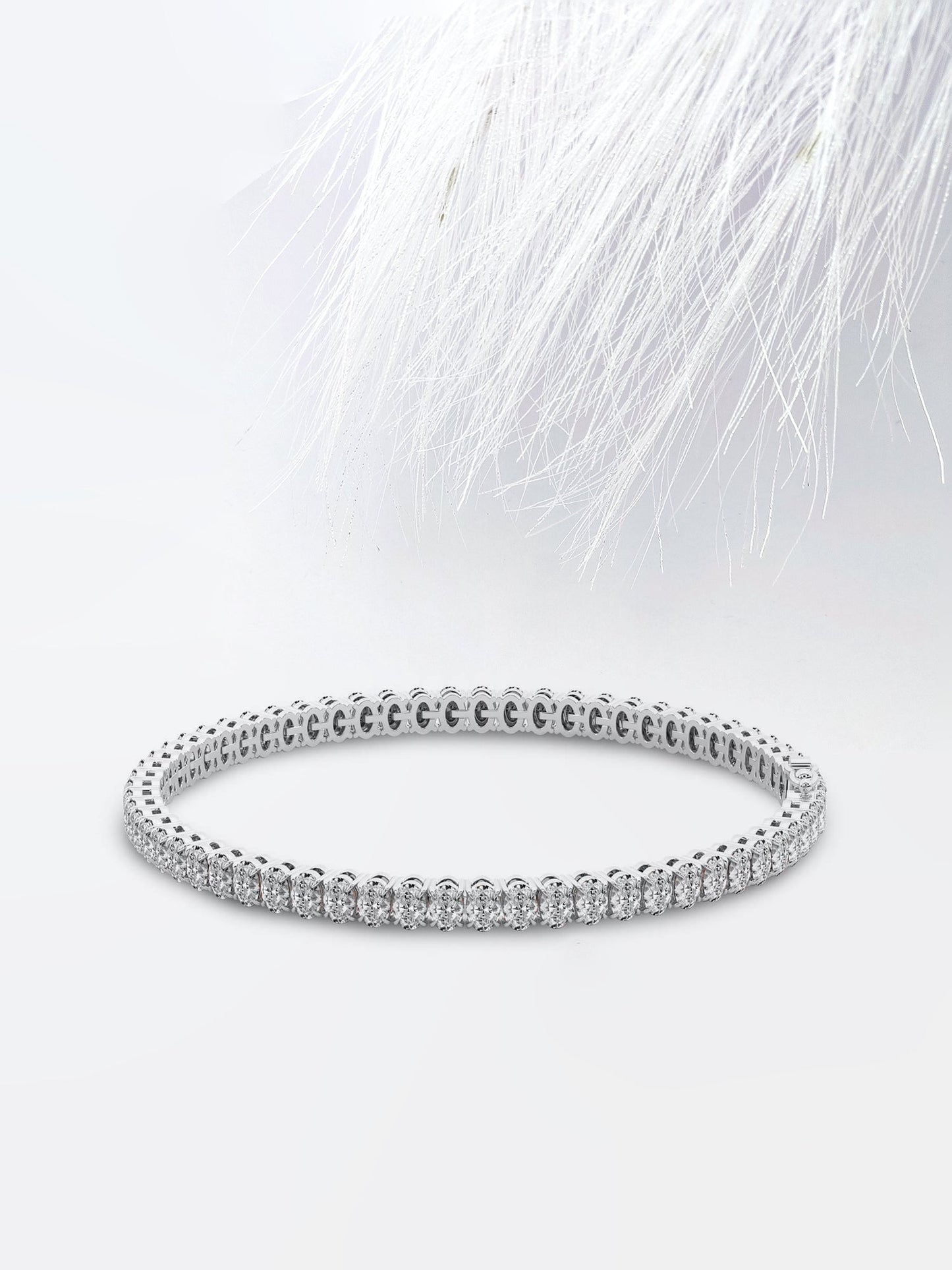 14k yellow gold oval moissanite diamond tennis bracelet for women