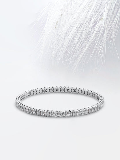 14K Yellow Gold Oval Moissanite Diamond Tennis Bracelet for women