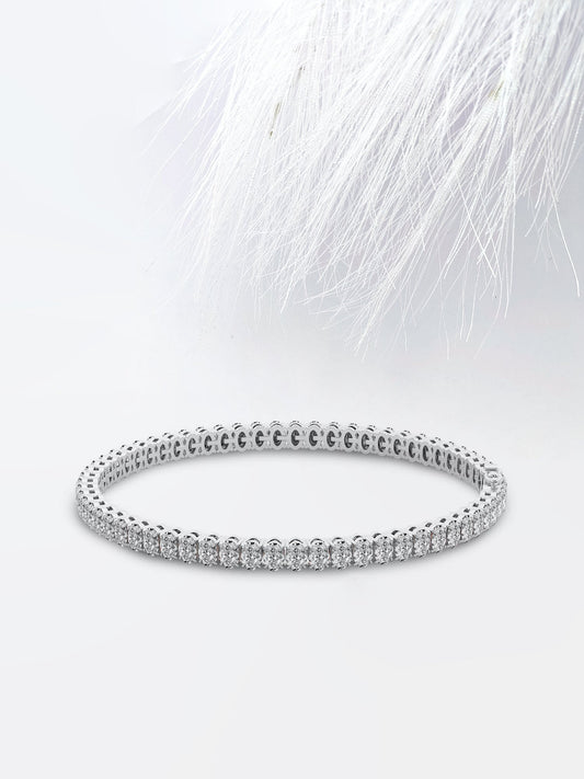 14K Yellow Gold Oval Moissanite Diamond Tennis Bracelet for women