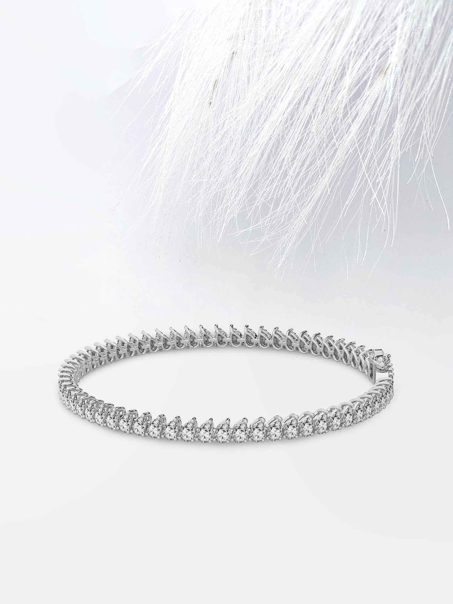 pear moissanite diamond tennis bracelet 14k solid rose gold