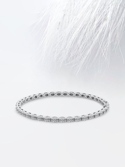 18k Gold Oval Cut Moissanite Diamond Tennis Bracelet for women