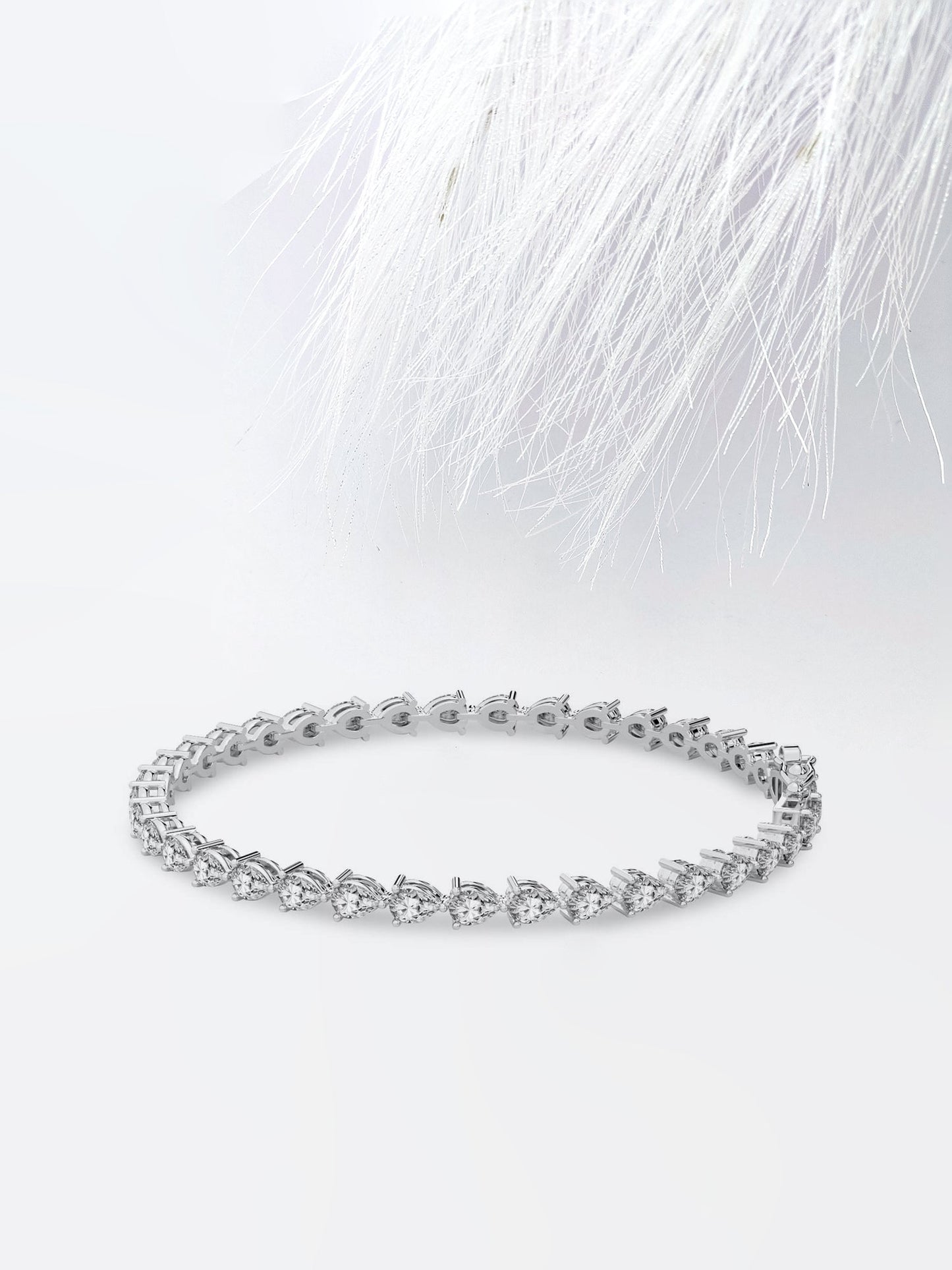 pear cut moissanite diamond tennis bracelet in 18k solid gold