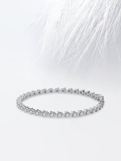 Pear Cut Moissanite Diamond Tennis Bracelet in 18K Solid Gold