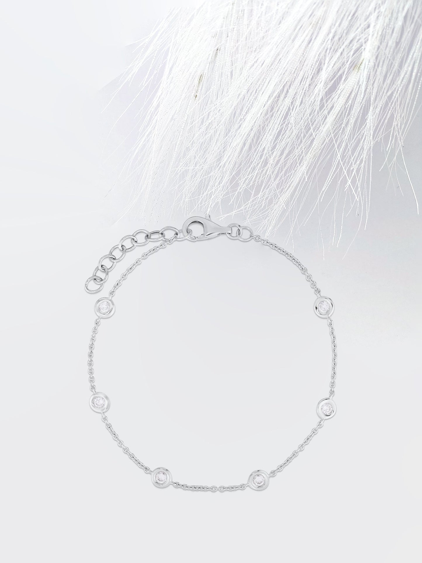 bezel set round cut moissanite diamond bracelet for women