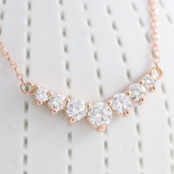 Large 7 Round Diamond Necklace For Women