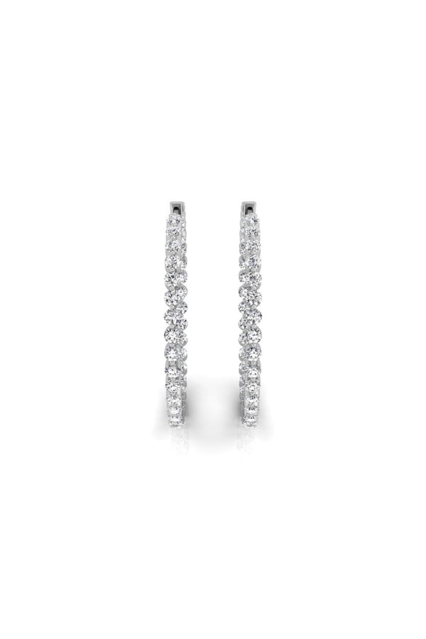 Round Cut Hoops Moissanite Diamond Earrings for Her