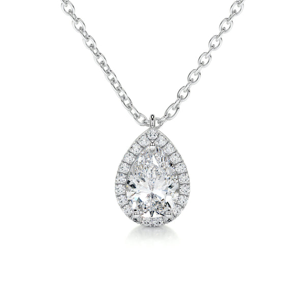 Petit Nancy Lab Grown Diamond Pendant -14K White Gold