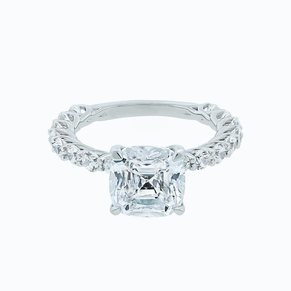 3.0 CT Cushion Hidden Halo CVD F/VS2 Diamond Engagement Ring