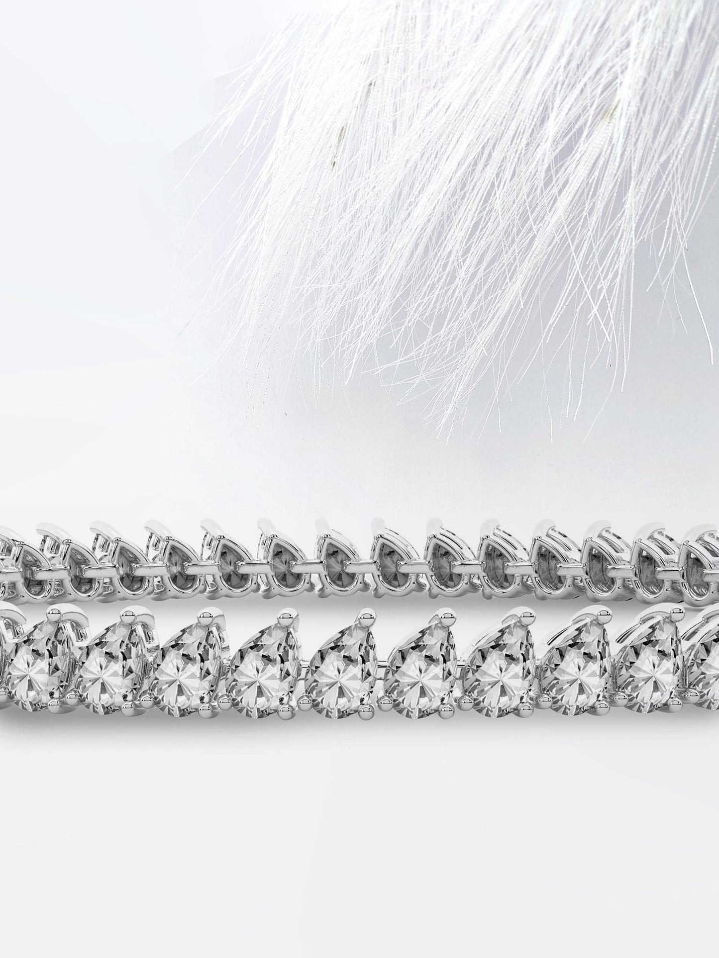 pear moissanite diamond tennis bracelet 14k solid rose gold