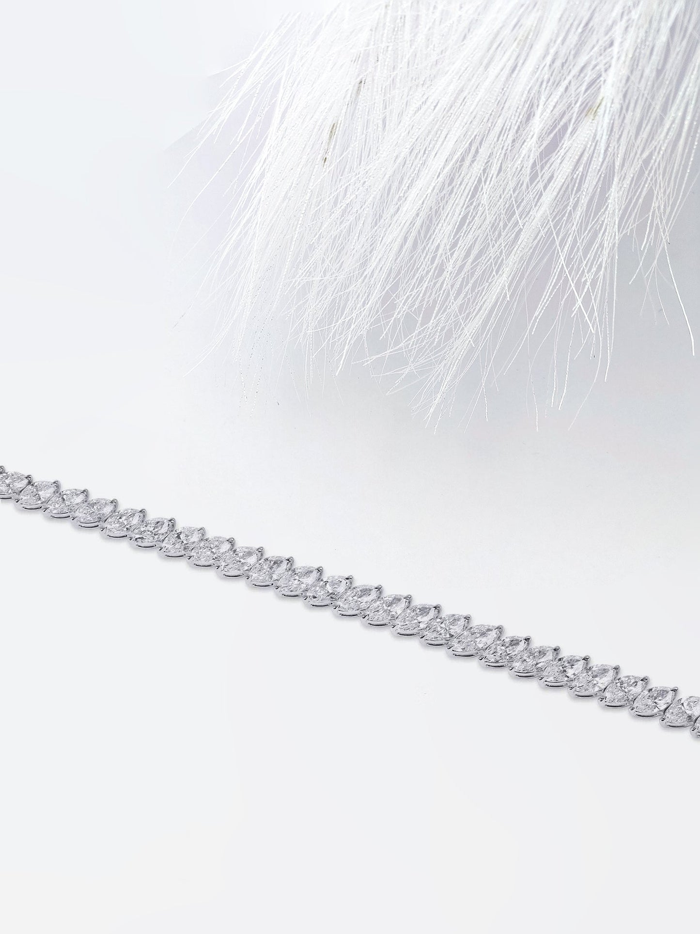 marquise cut moissanite diamond tennis bracelet in white gold