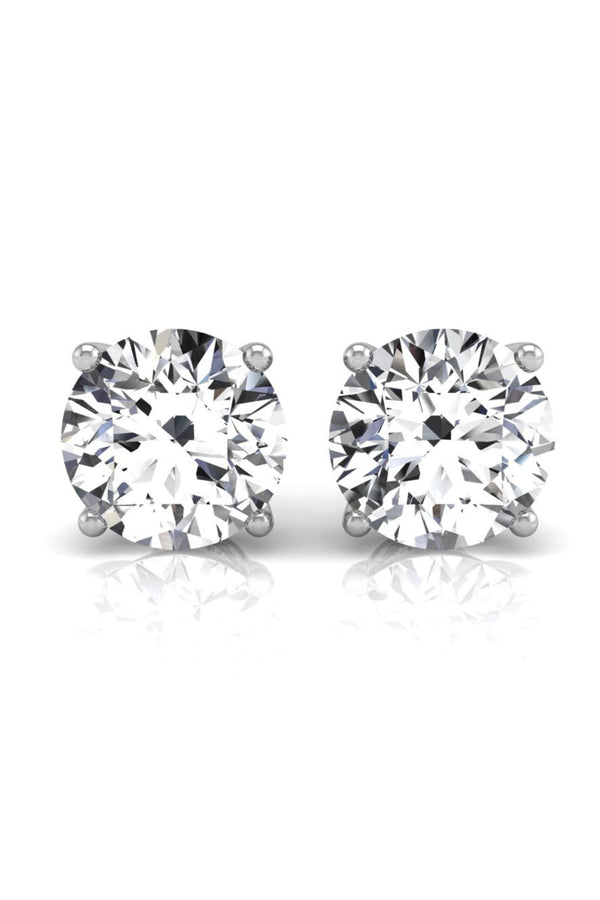 Round Cut Diamond Moissanite Stud Earrings for Her