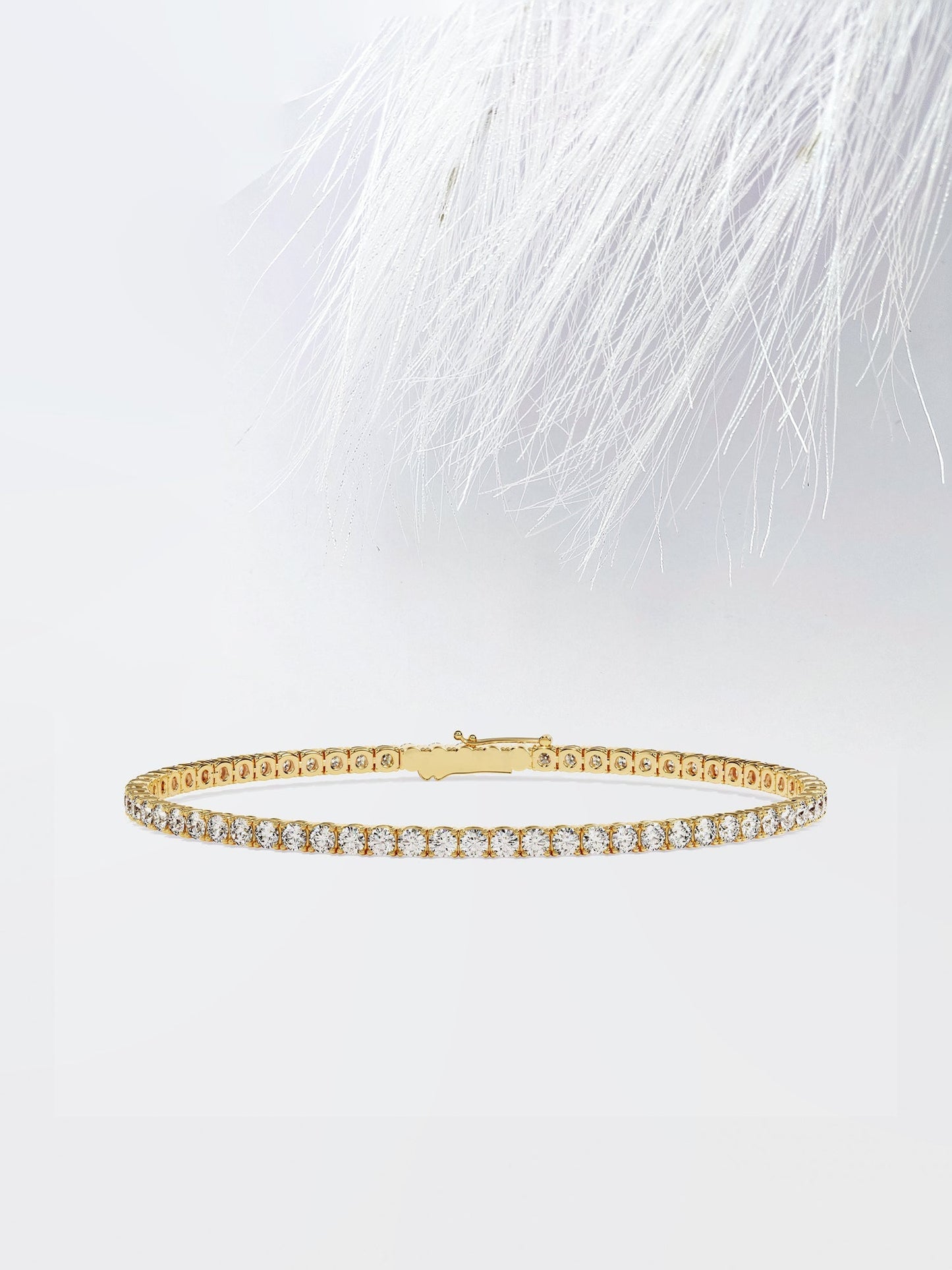 round cut moissanite diamond tennis bracelet in 14k solid gold