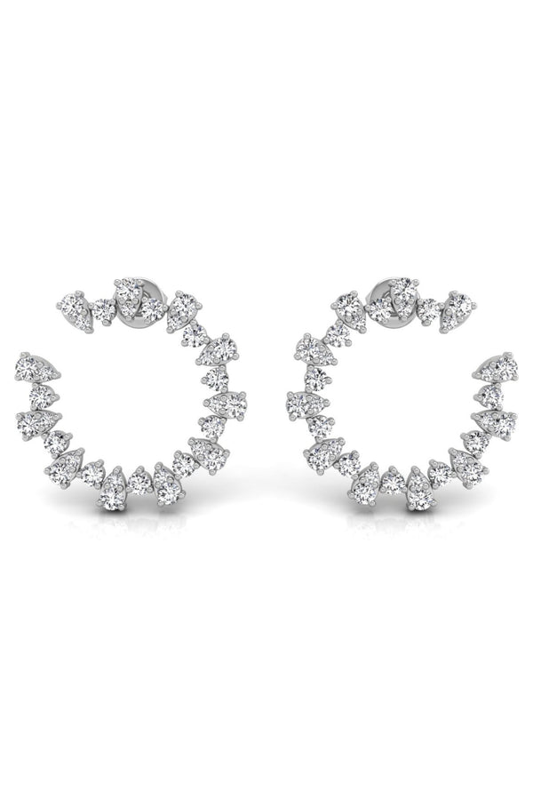 Round Cut Diamond Moissanite Circle Earrings for Women