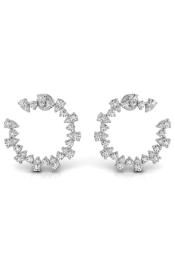 Round Cut Diamond Moissanite Circle Earrings for Women