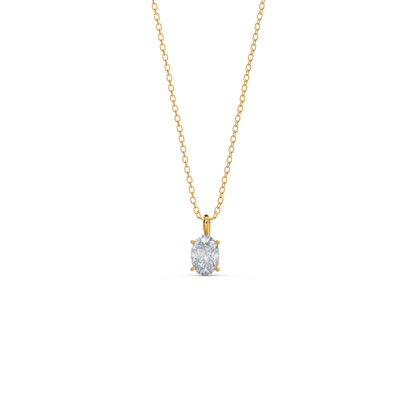 0.35CT-1.50CT Oval Cut Moissanite Solitaire Layering Necklace