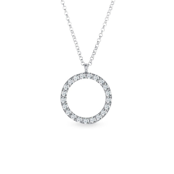 0.30 TCW Round Moissanite Diamond Circle Pendent Necklace