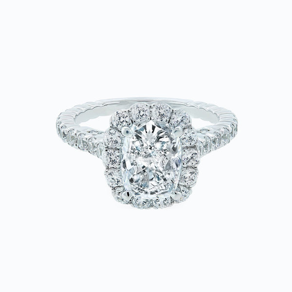 2.0 CT Cushion Halo CVD F/VS2 Diamond Engagement Ring