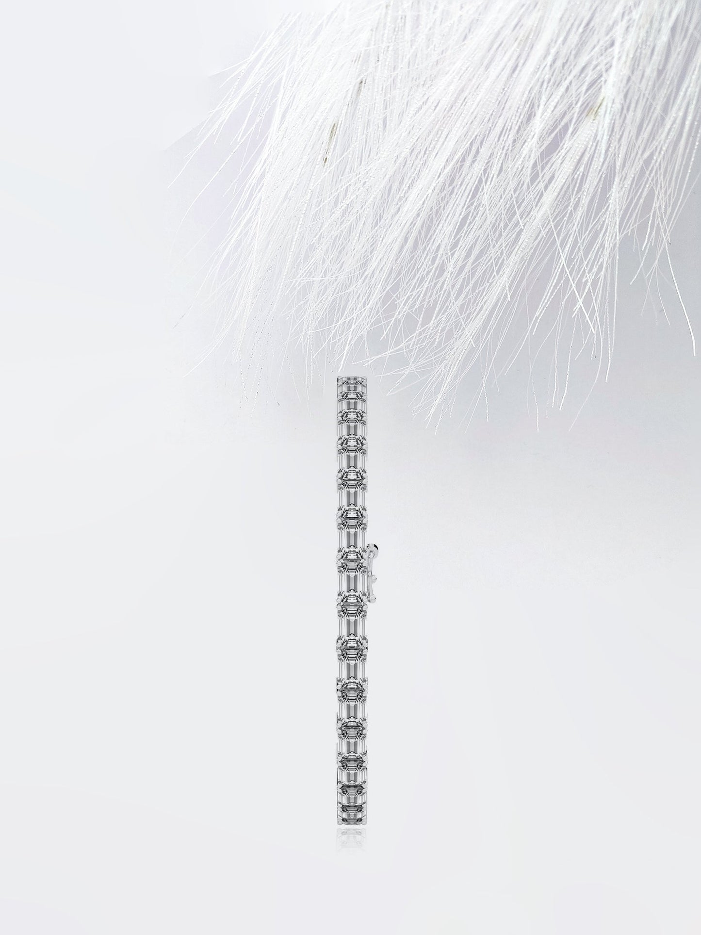 emerald cut moissanite diamond tennis bracelet 14k solid white gold