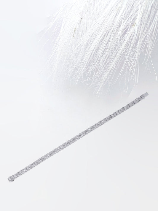 Oval Cut Moissanite Diamond Tennis Bracelet in White Gold for Her