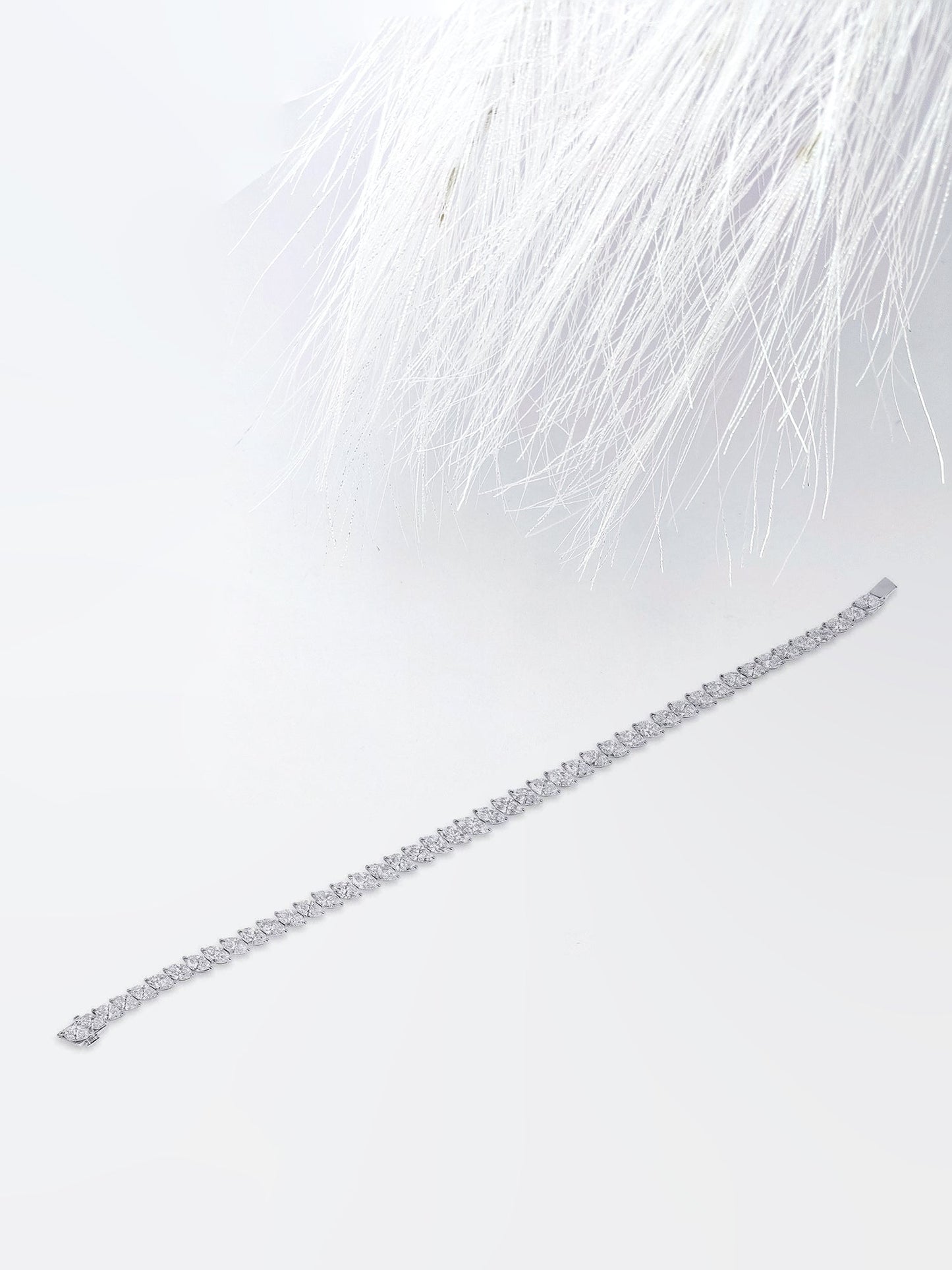 marquise cut moissanite diamond tennis bracelet in white gold