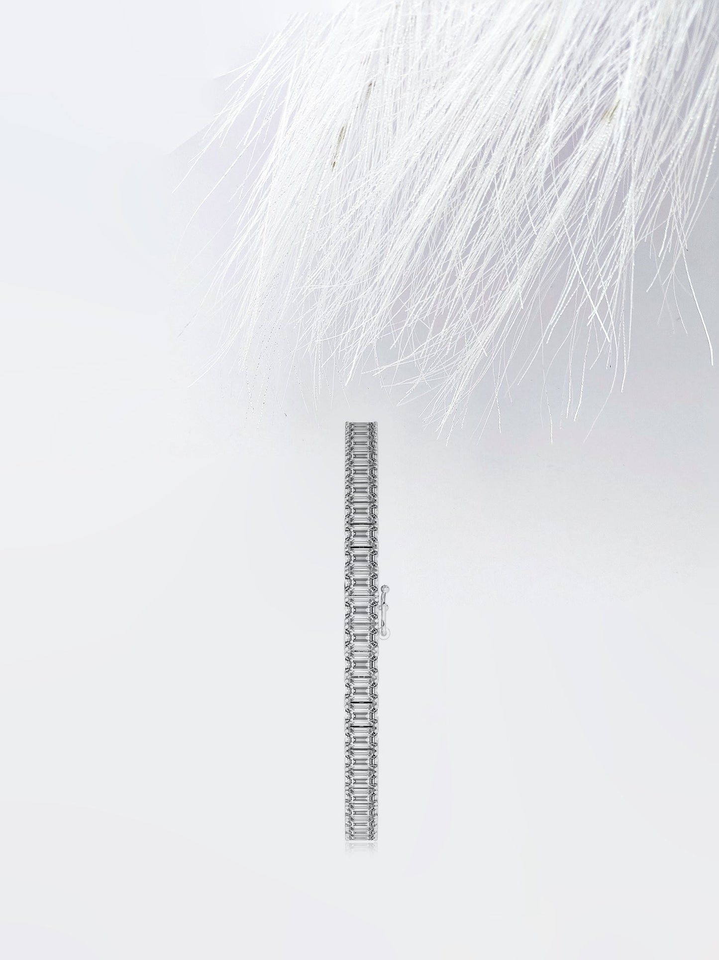 emerald cut moissanite diamond tennis bracelet 14k white gold