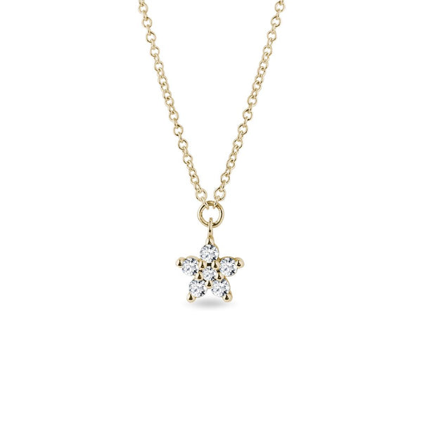 0.10 TCW Round Moissanite Diamond Star Pendent Necklace
