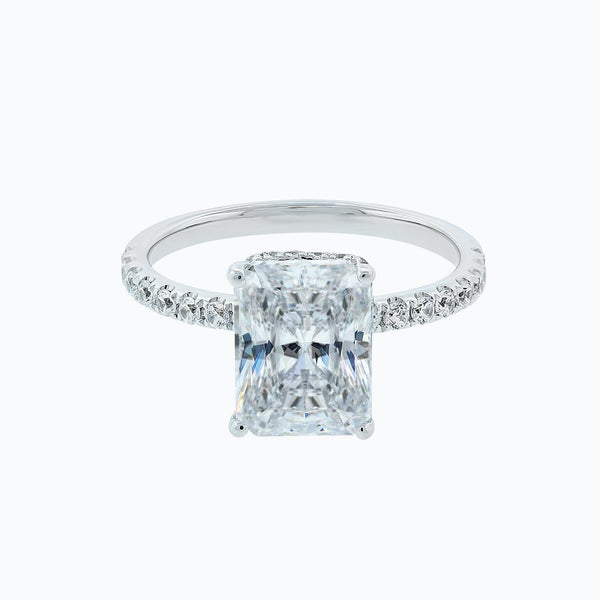 3.0 CT Radiant Hidden Halo CVD F/VS2 Diamond Engagement Ring