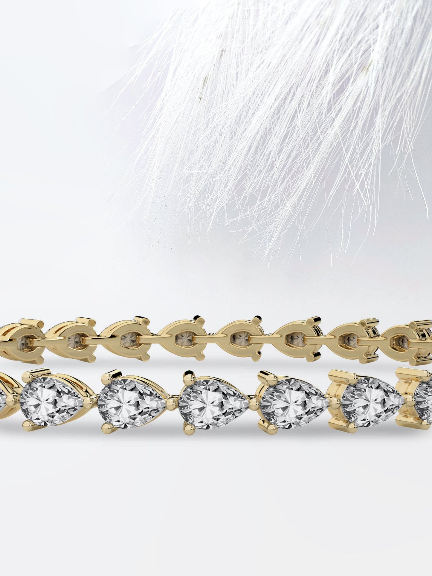 pear cut moissanite diamond tennis bracelet in 18k solid gold