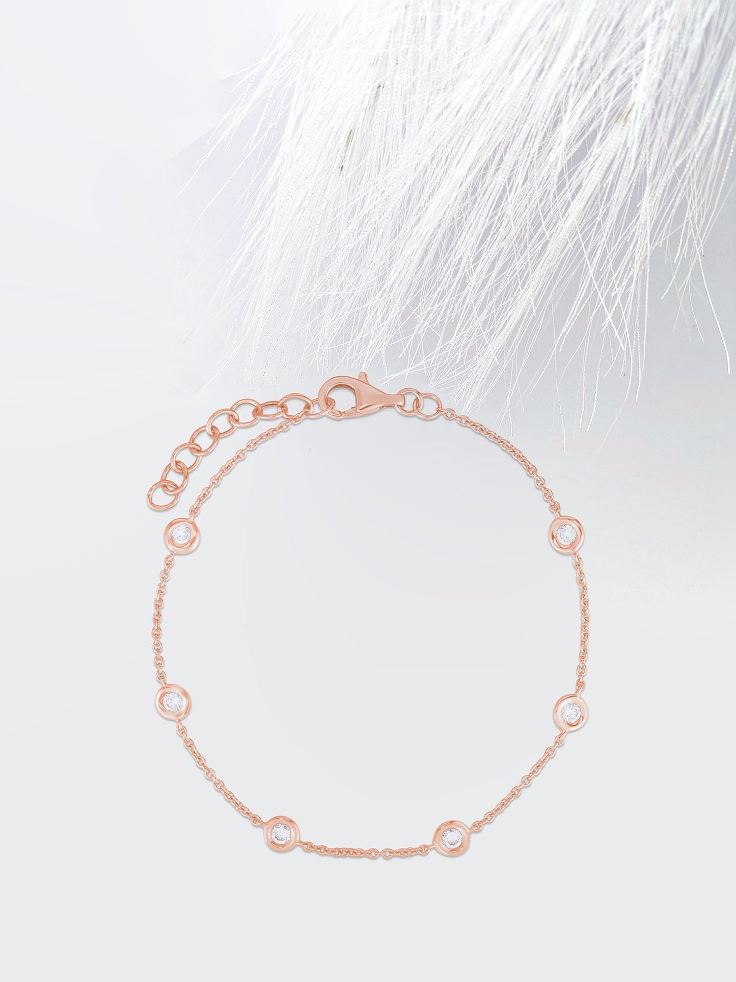 bezel set round cut moissanite diamond bracelet for women