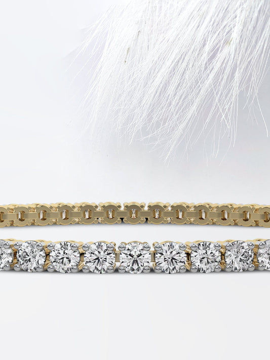 14k Gold Round Cut Moissanite Diamond Tennis Bracelet