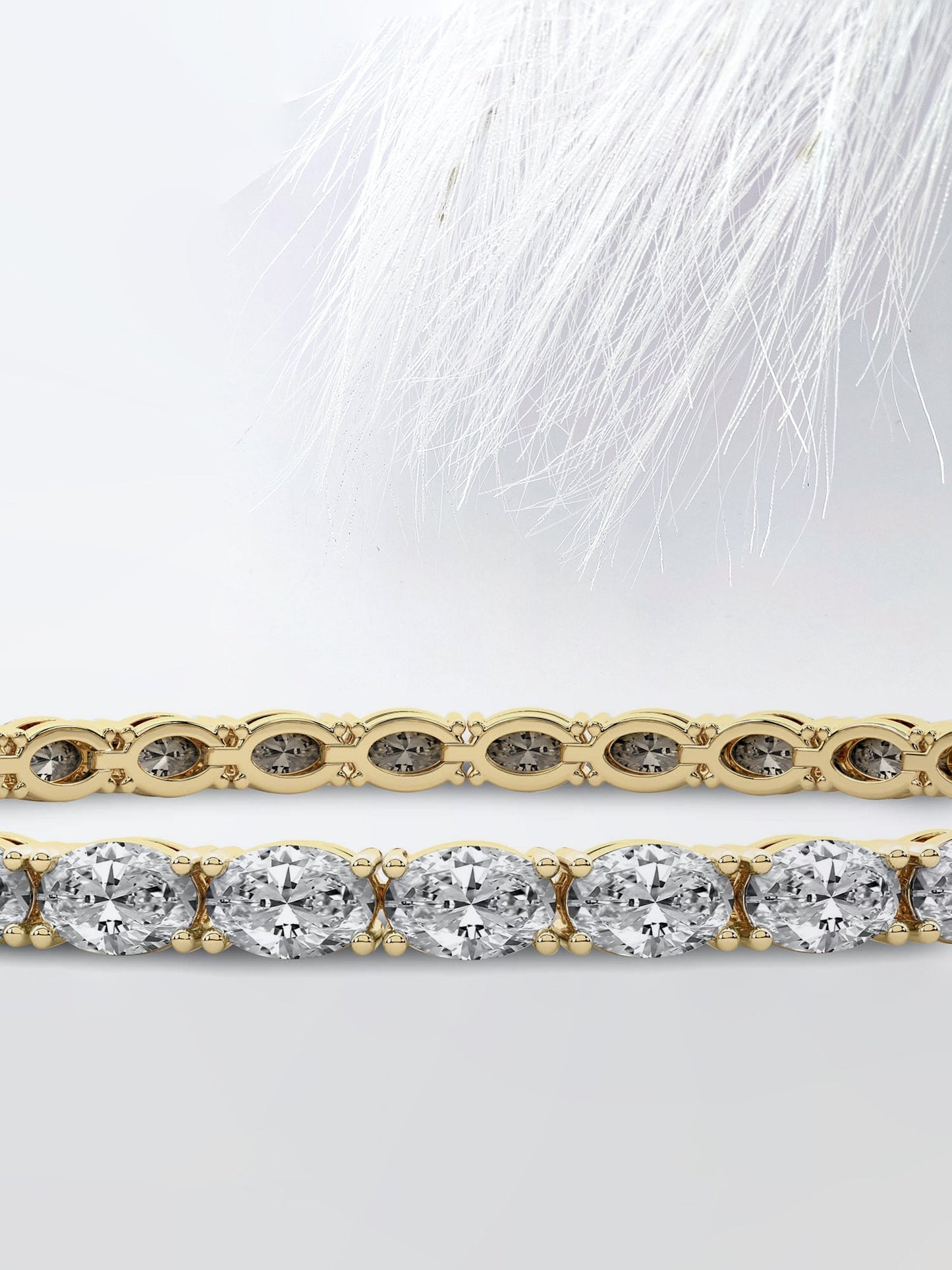 18k gold oval cut moissanite diamond tennis bracelet for women
