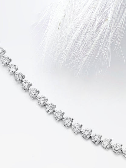 Round Moissanite Diamond Tennis Bracelet for Women in White Gold