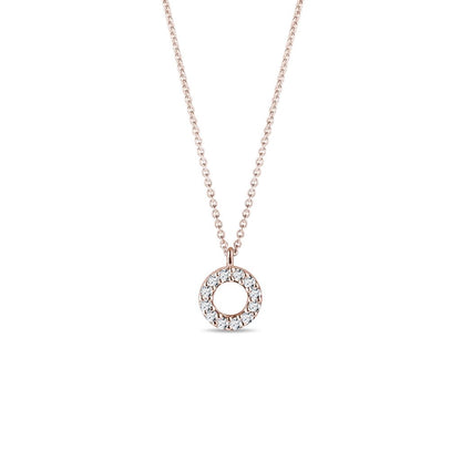 0.10 TCW Round Moissanite Diamond Circle Pendent Necklace