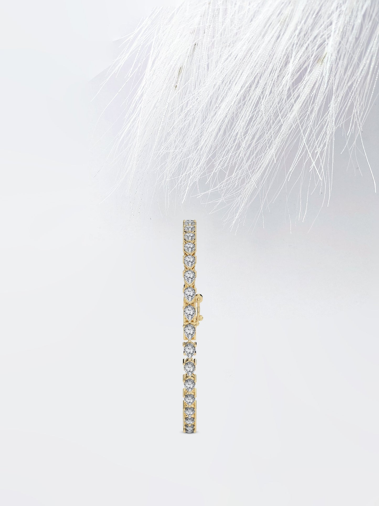 pear cut moissanite diamond tennis bracelet in 18k solid gold