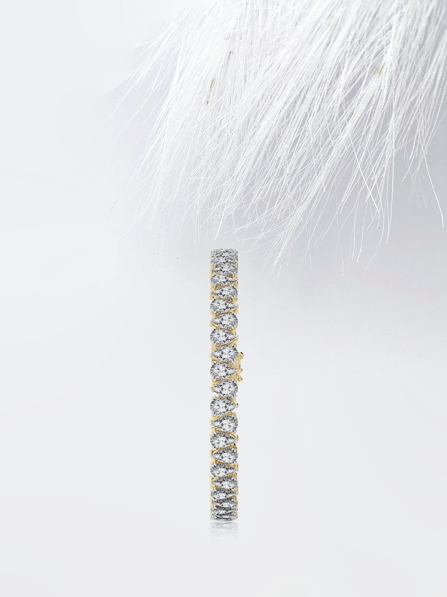 pear cut moissanite diamond tennis bracelet 14k solid gold